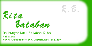 rita balaban business card